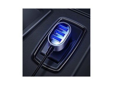Carregador veicular r�pido Joyroom 5x USB 6.2 A com cabo de extens�o preto (JR-CL03)