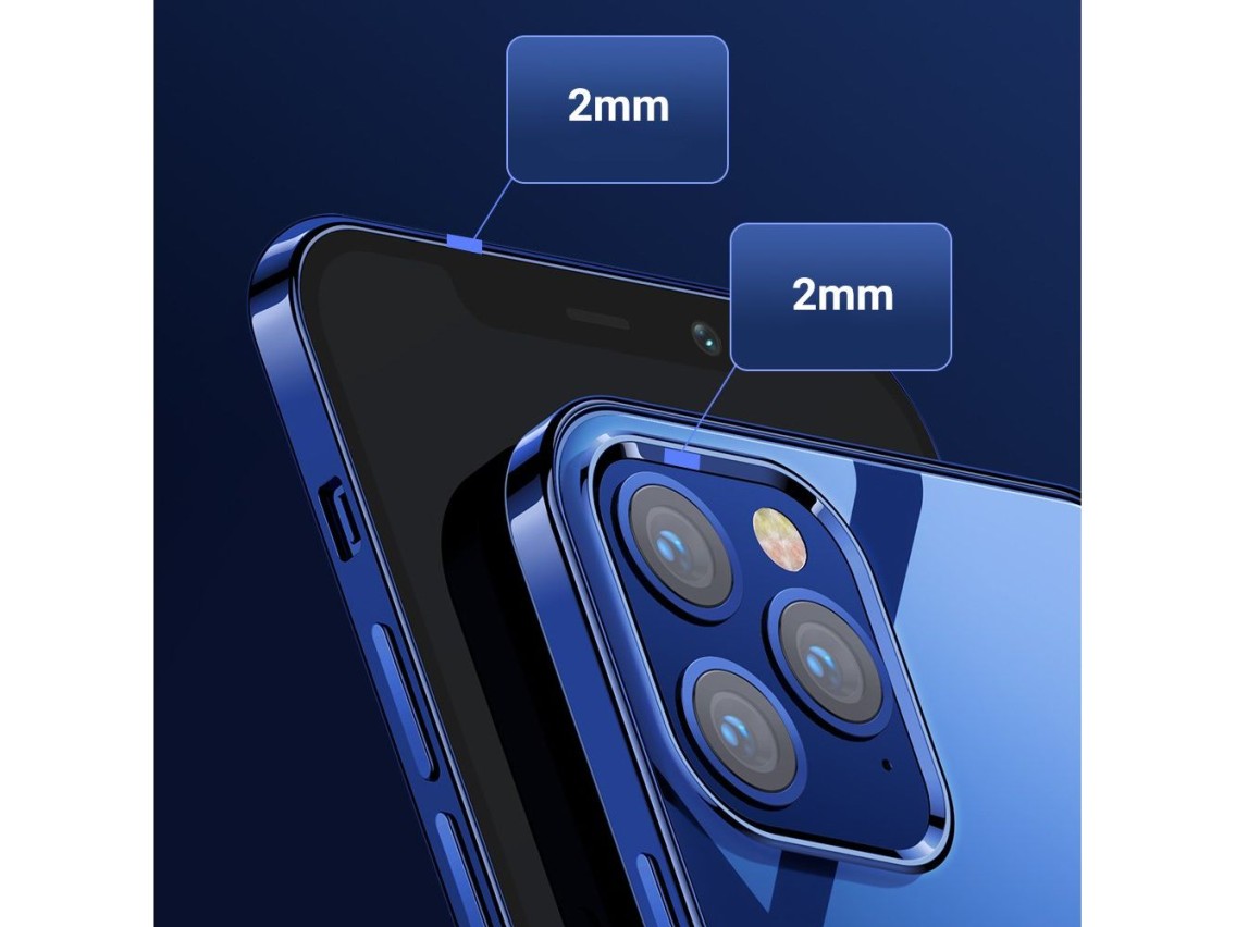 Capa ultrafina Joyroom New Beautiful Series com moldura eletroplaqueada para iPhone 12 Pro Max preta