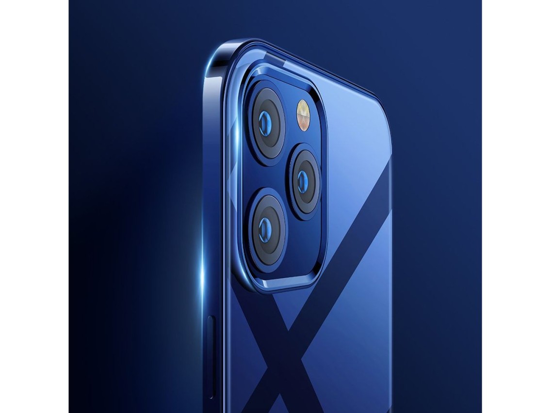 Capa ultrafina Joyroom New Beautiful Series com moldura eletroplaqueada para iPhone 12 Pro Max preta