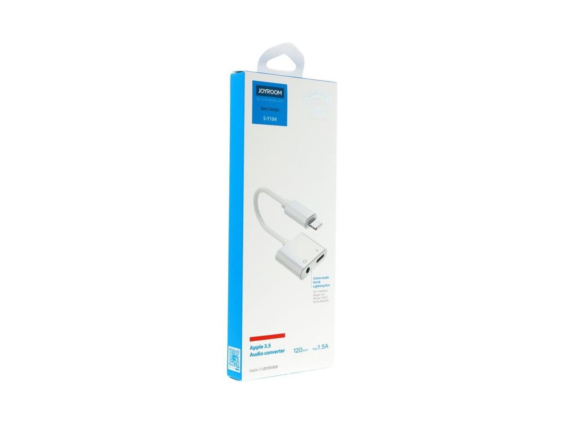 Joyroom S-Y104 headphone adapter Lightning - Lightning / mini jack 3.5mm - white