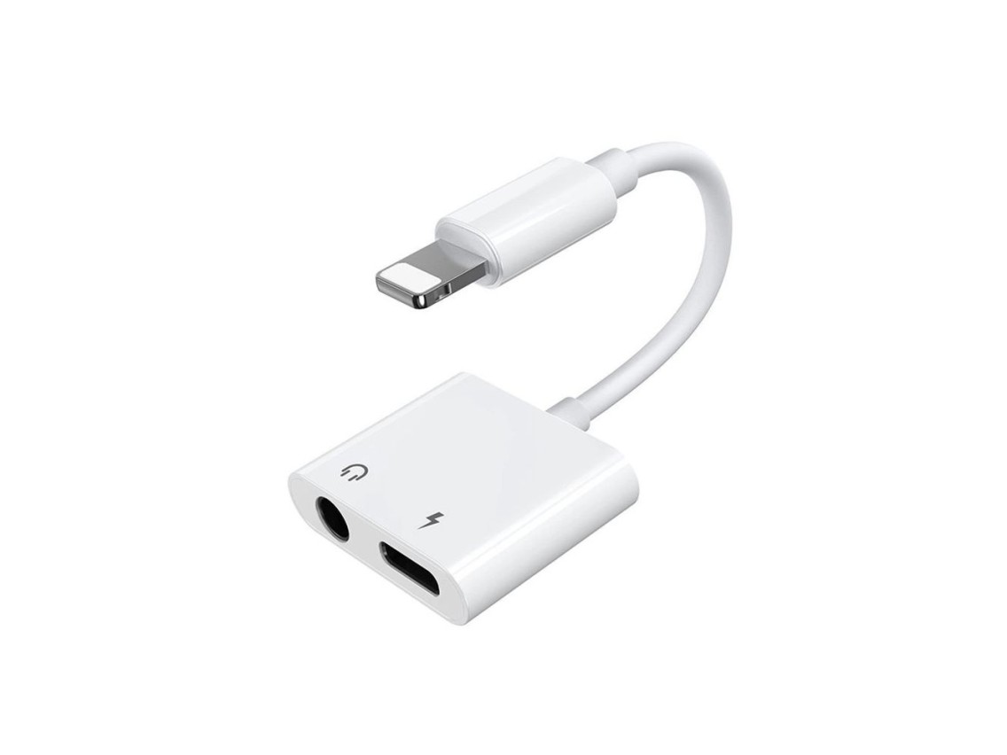 Joyroom S-Y104 headphone adapter Lightning - Lightning / mini jack 3.5mm - white