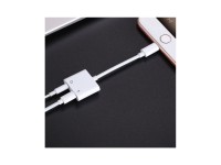 Joyroom S-Y104 headphone adapter Lightning - Lightning / mini jack 3.5mm - white
