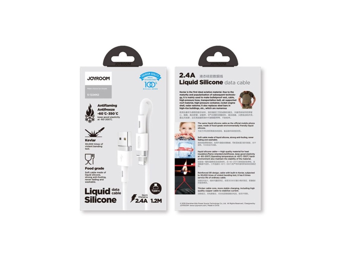 Joyroom Liquid Silicone Data Cable N2 USB-A / Lightning 2.4A 1.2m - White