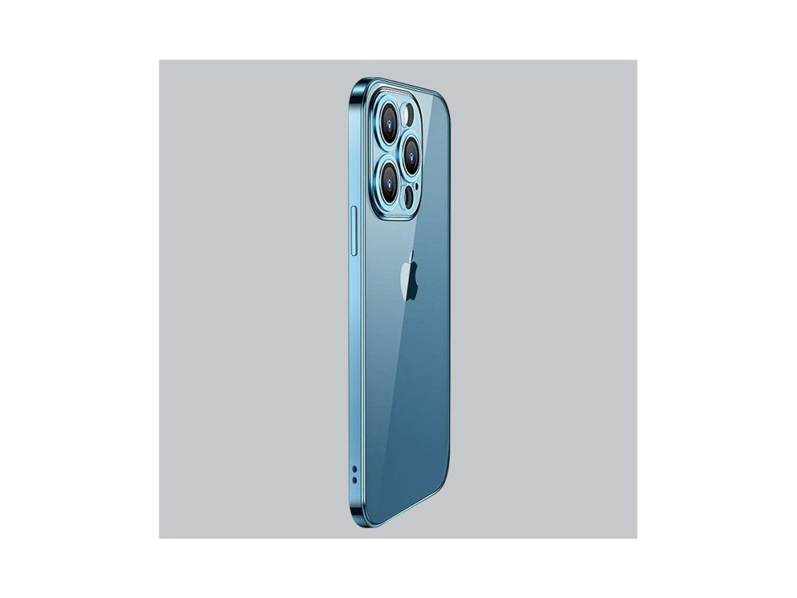 Funda Joyroom Chery Mirror para iPhone 13 Pro con marco met�lico plateado (JR-BP908 plata)