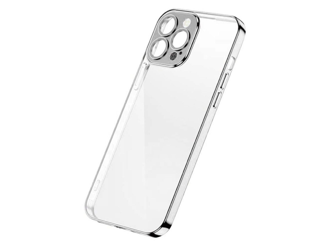 Funda Joyroom Chery Mirror para iPhone 13 Pro con marco met�lico plateado (JR-BP908 plata)