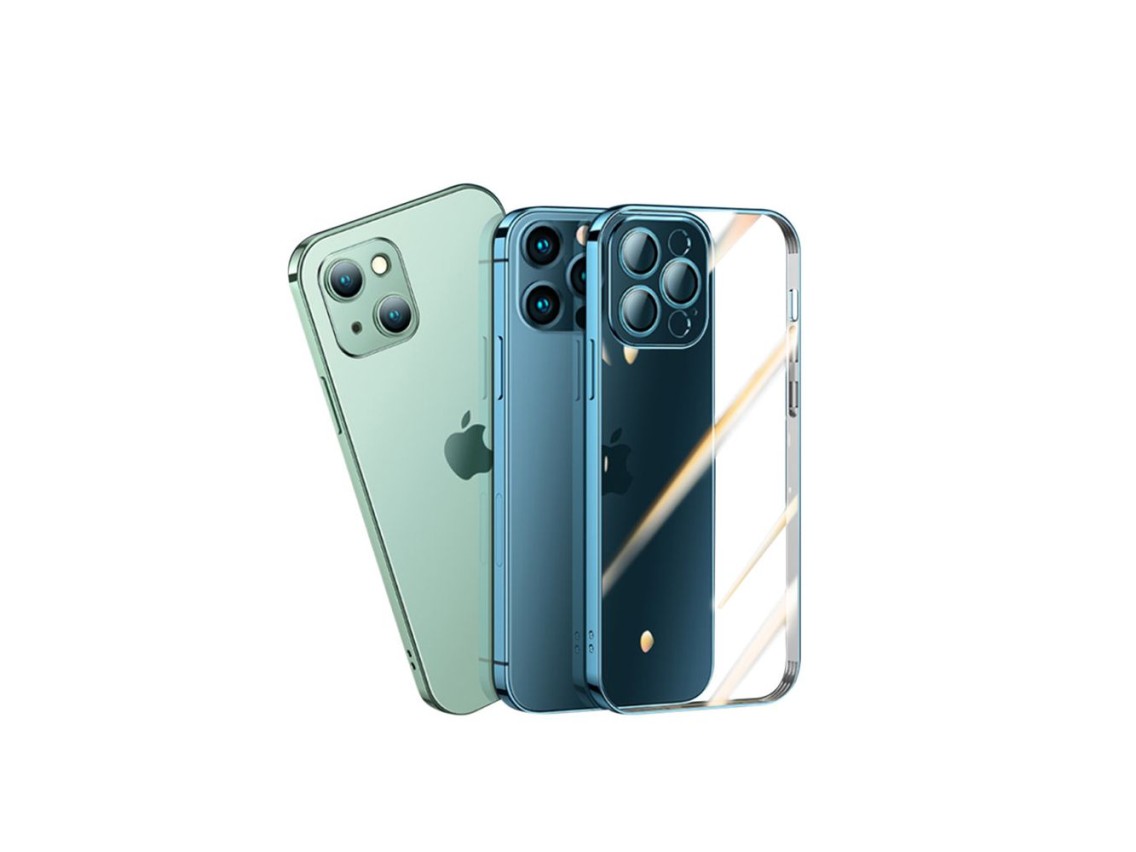Funda Joyroom Chery Mirror para iPhone 13 Pro con marco met�lico plateado (JR-BP908 plata)