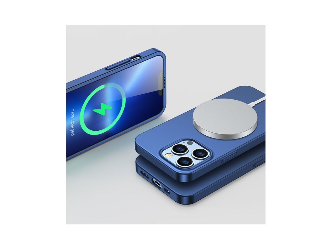 Joyroom 360 Full Case front and back cover for iPhone 13 Pro + tempered glass screen protector blue