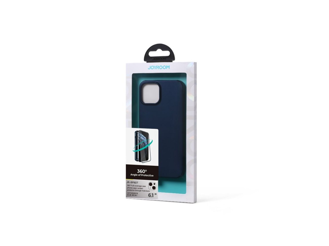 Joyroom 360 Full Case front and back cover for iPhone 13 + tempered glass screen protector blue (JR-