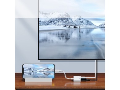Joyroom S-H141 Lightning (male) - HDMI FullHD 1080p 60Hz (female) / Lightning (female) adapter - whi Joyroom S-H141 Lightning (male) - HDMI FullHD 1080p 60Hz (female) / Lightning (female) adapter - whi