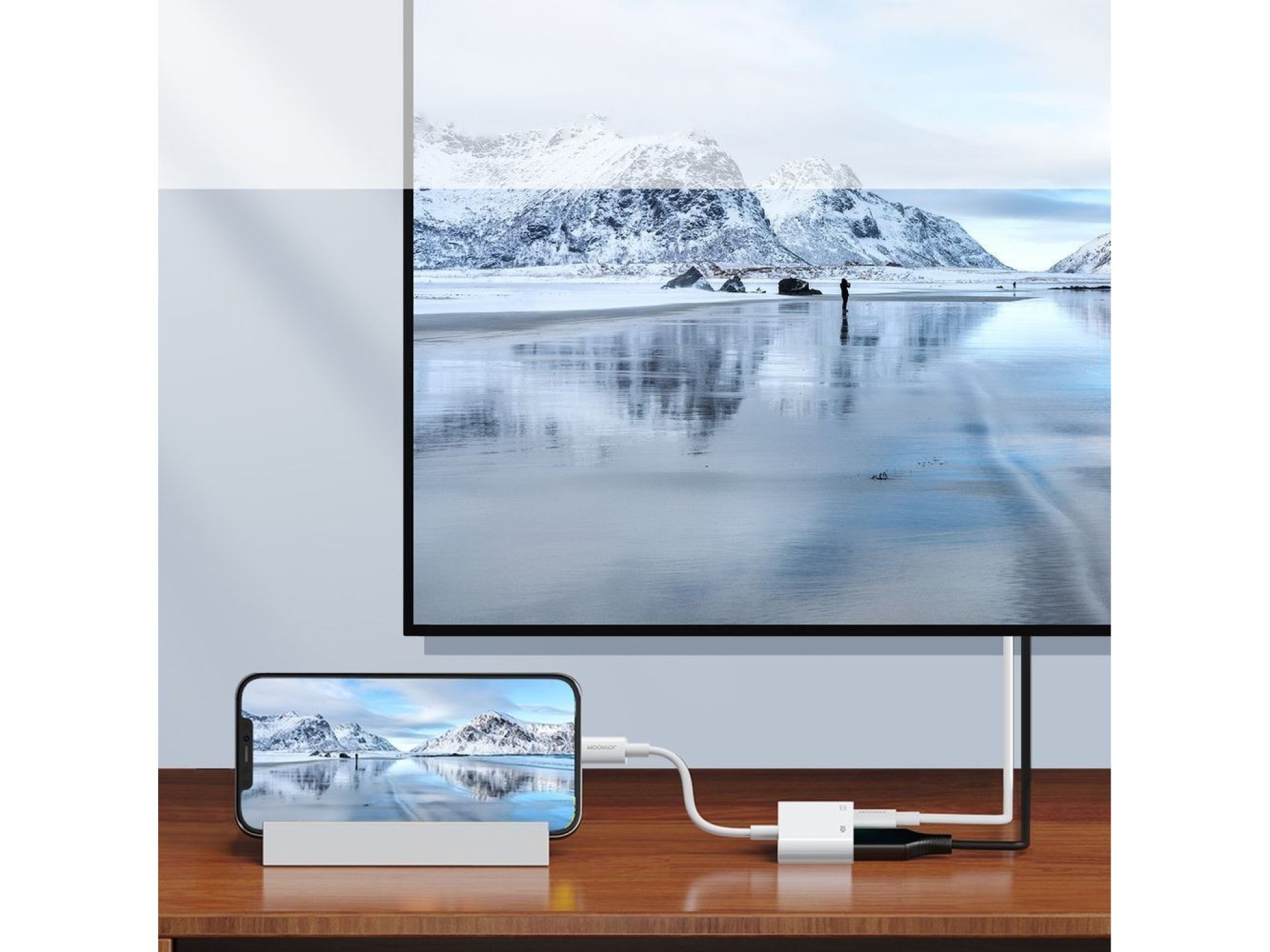 Adaptador Joyroom S-H141 Lightning (macho) - HDMI FullHD 1080p 60Hz (fêmea) / Lightning (fêmea) - br