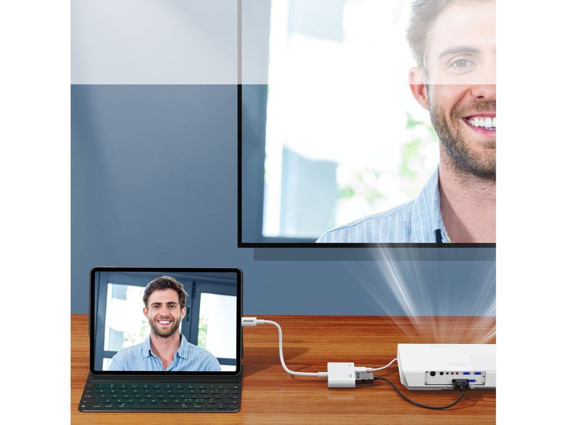 Adaptador Joyroom S-H141 Lightning (macho) - HDMI FullHD 1080p 60Hz (fêmea) / Lightning (fêmea) - br