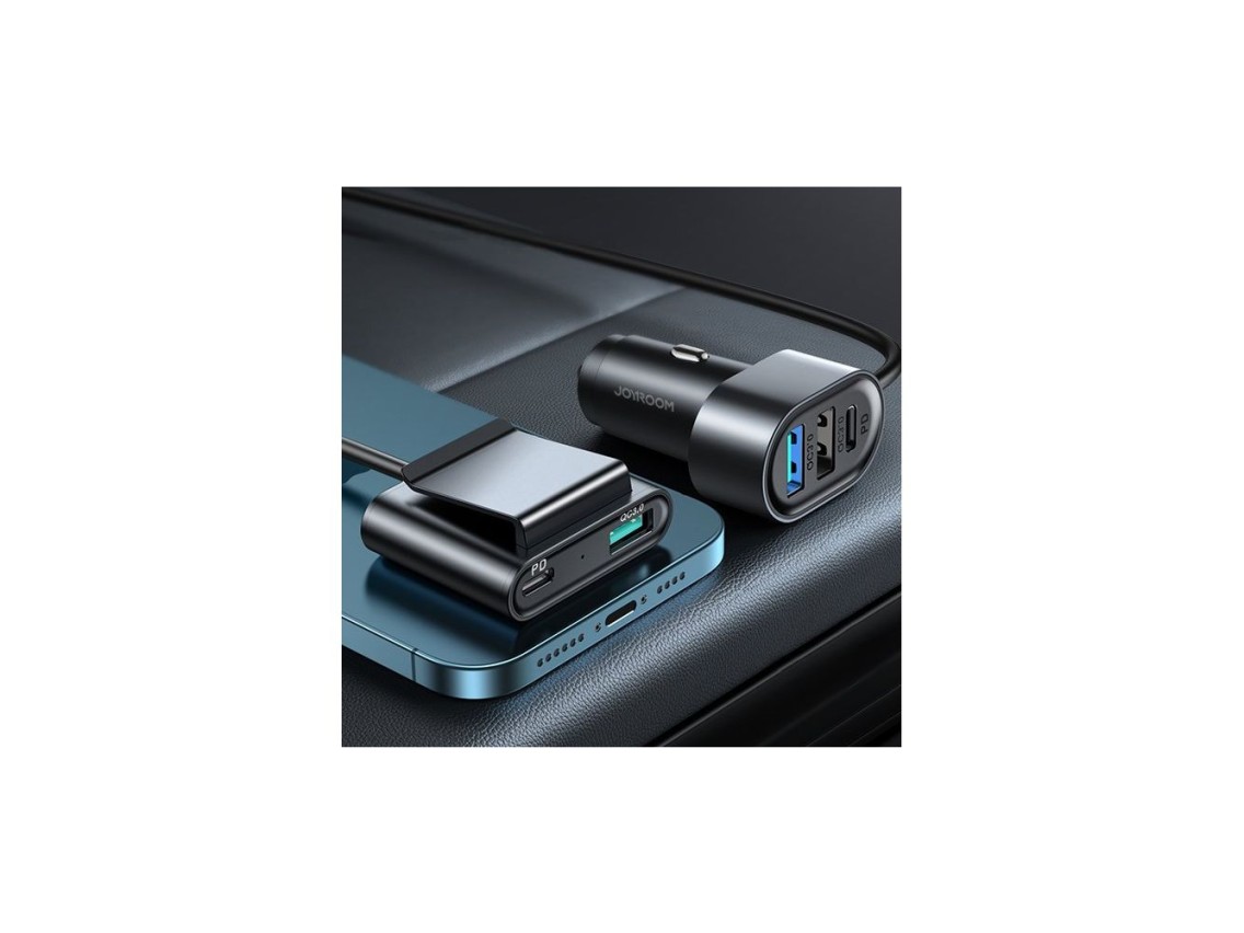 Cargador de coche Joyroom 2xPD + 2xQC3.0 72W 1,5m negro (JR-CL05)