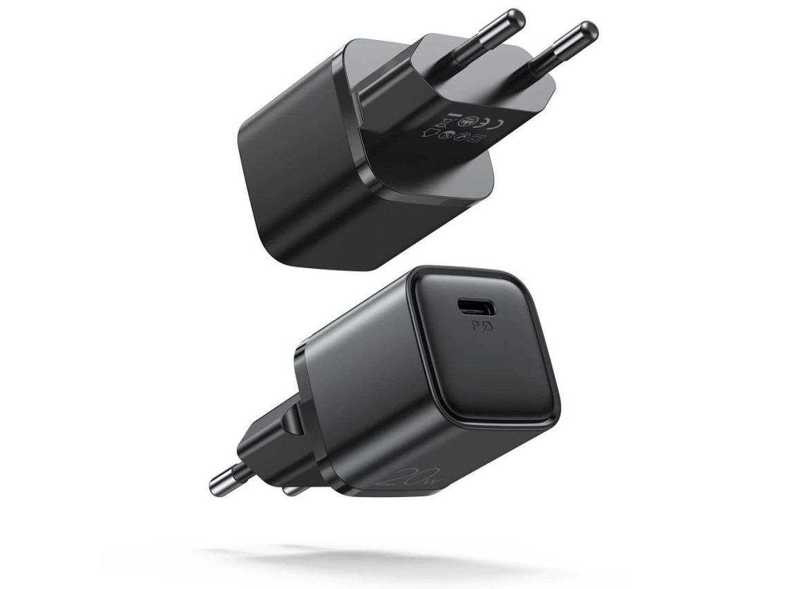 Cargador de pared rápido Joyroom USB Tipo C 20W Power Delivery Quick Charge 3.0 AFC negro (L-P202)