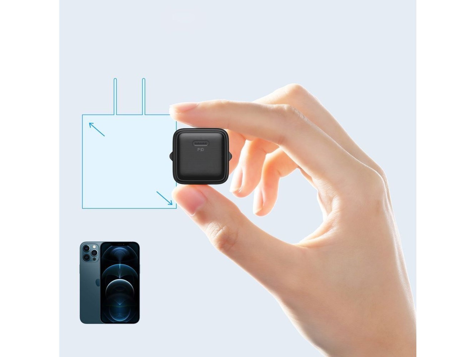 Cargador de pared rápido Joyroom USB Tipo C 20W Power Delivery Quick Charge 3.0 AFC negro (L-P202)