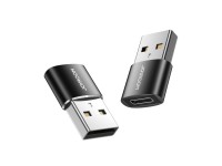 Joyroom adapter from USB Type C (female) to USB (male) 2 pcs. black (S-H152 Black)