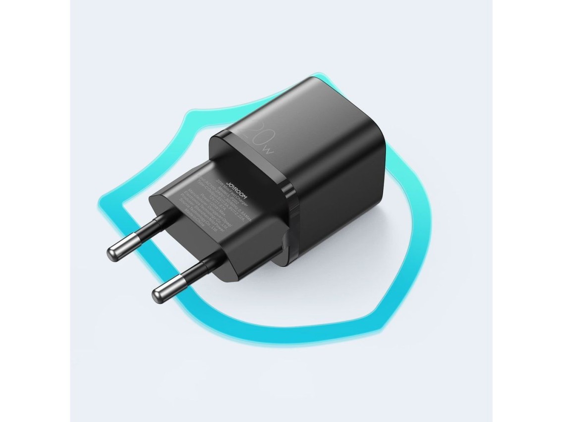 Cargador de pared rápido Joyroom USB Tipo C 20W Power Delivery Quick Charge 3.0 AFC negro (L-P202)