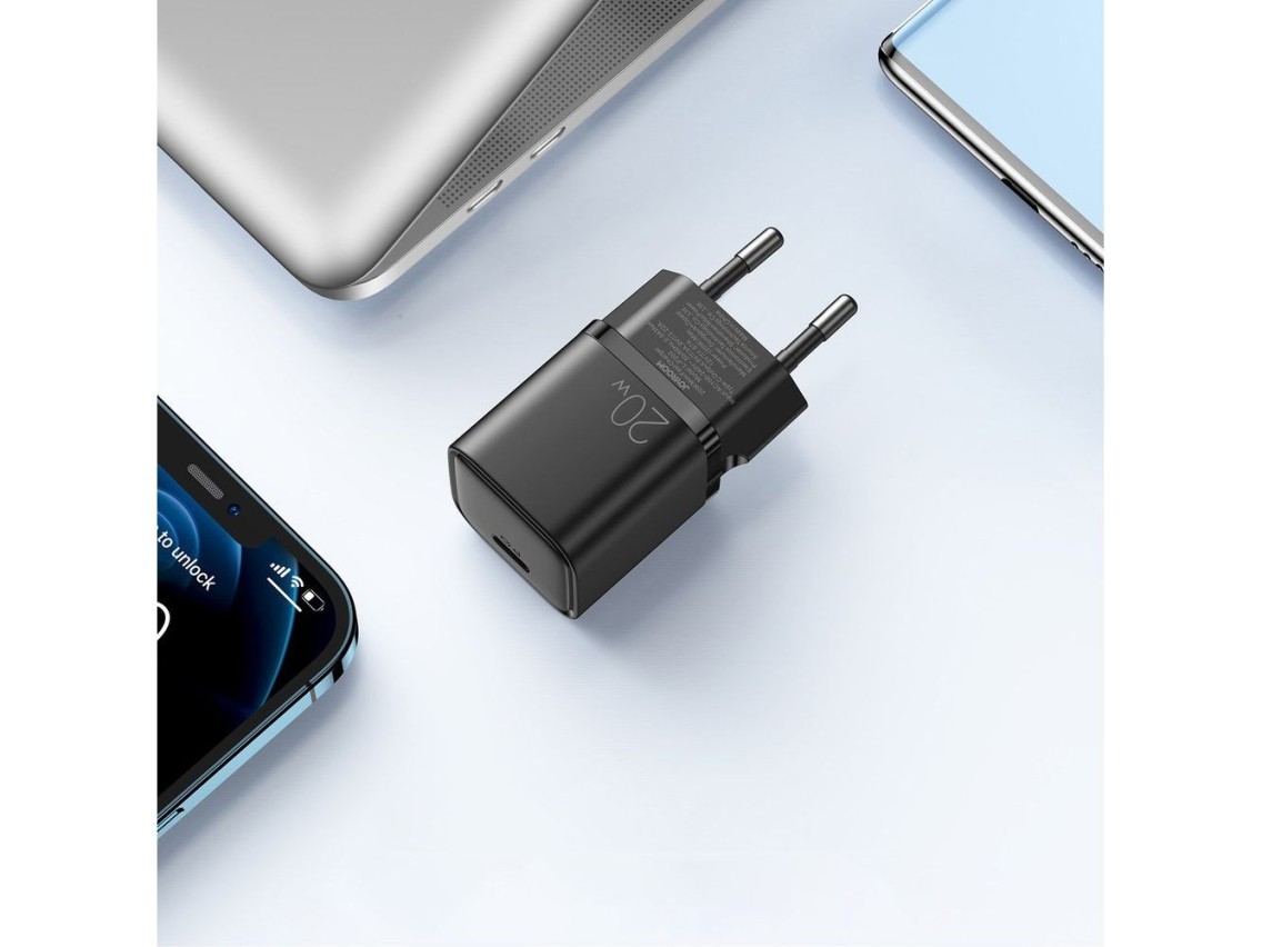 Cargador de pared rápido Joyroom USB Tipo C 20W Power Delivery Quick Charge 3.0 AFC negro (L-P202)