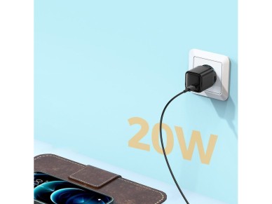 Joyroom fast wall charger USB Type C 20W Power Delivery Quick Charge 3.0 AFC black (L-P202) Joyroom fast wall charger USB Type C 20W Power Delivery Quick Charge 3.0 AFC black (L-P202)