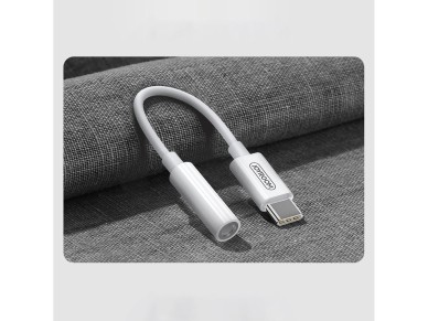 Joyroom SH-C1 headphone mini jack 3.5 mm (female) / USB-C (male) adapter - white Joyroom SH-C1 headphone mini jack 3.5 mm (female) / USB-C (male) adapter - white