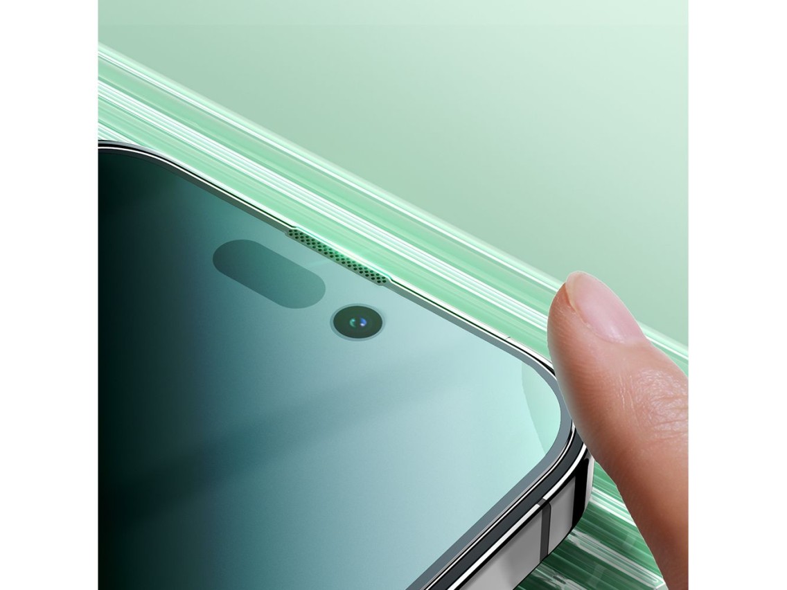 Joyroom Knight Green Glass para iPhone 14 Plus com filtro anti-luz azul para tela inteira (JR-G03)