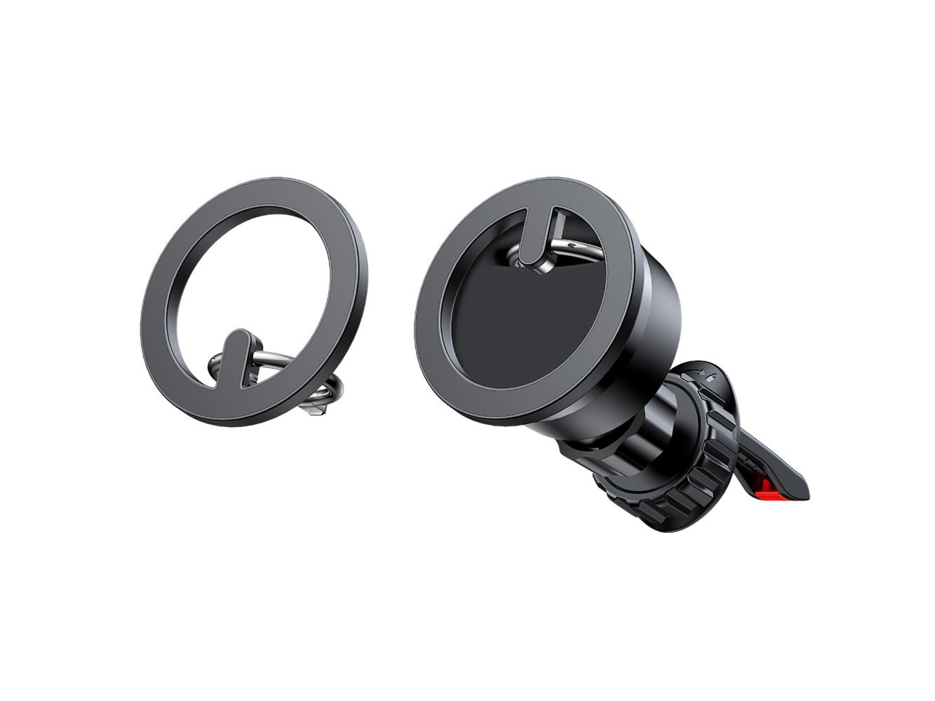 Suporte magnético multifuncional para carro Joyroom com anel para celular, preto (JR-ZS294)