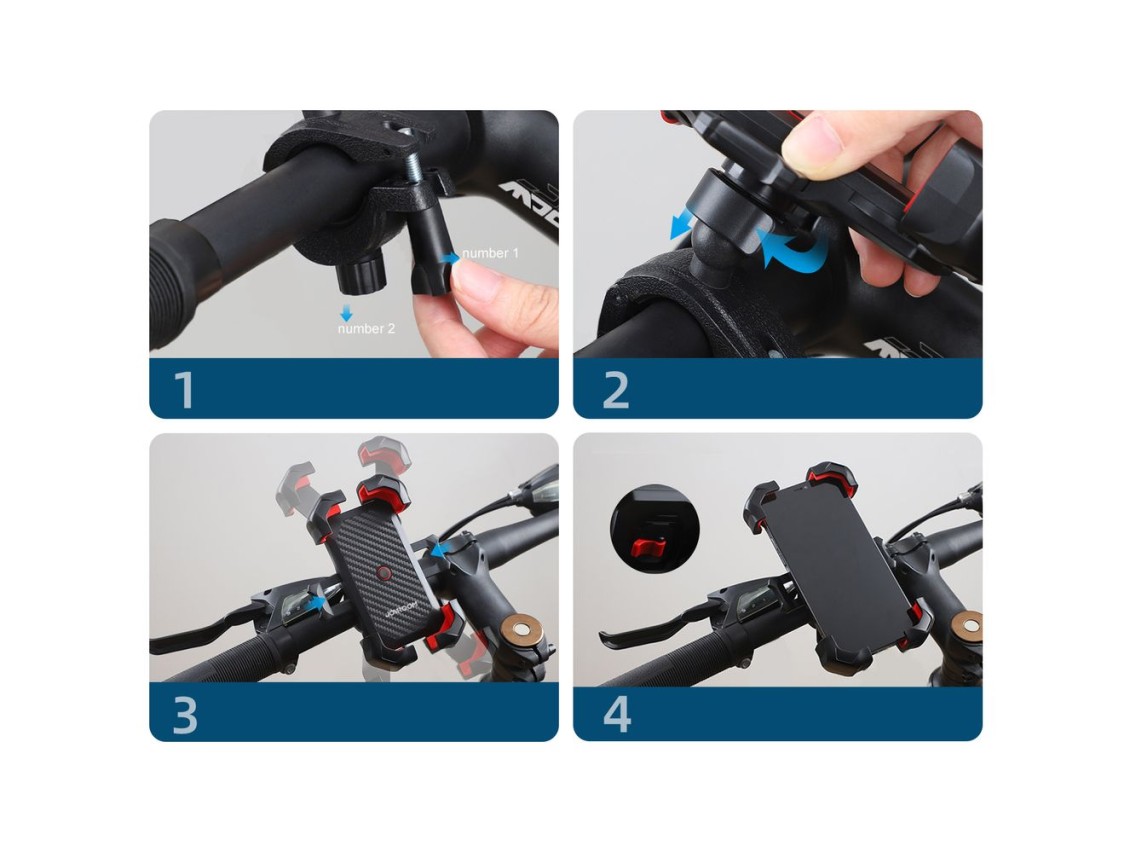 Suporte para celular Joyroom para bicicleta/scooter/motocicleta, preto (JR-ZS288)