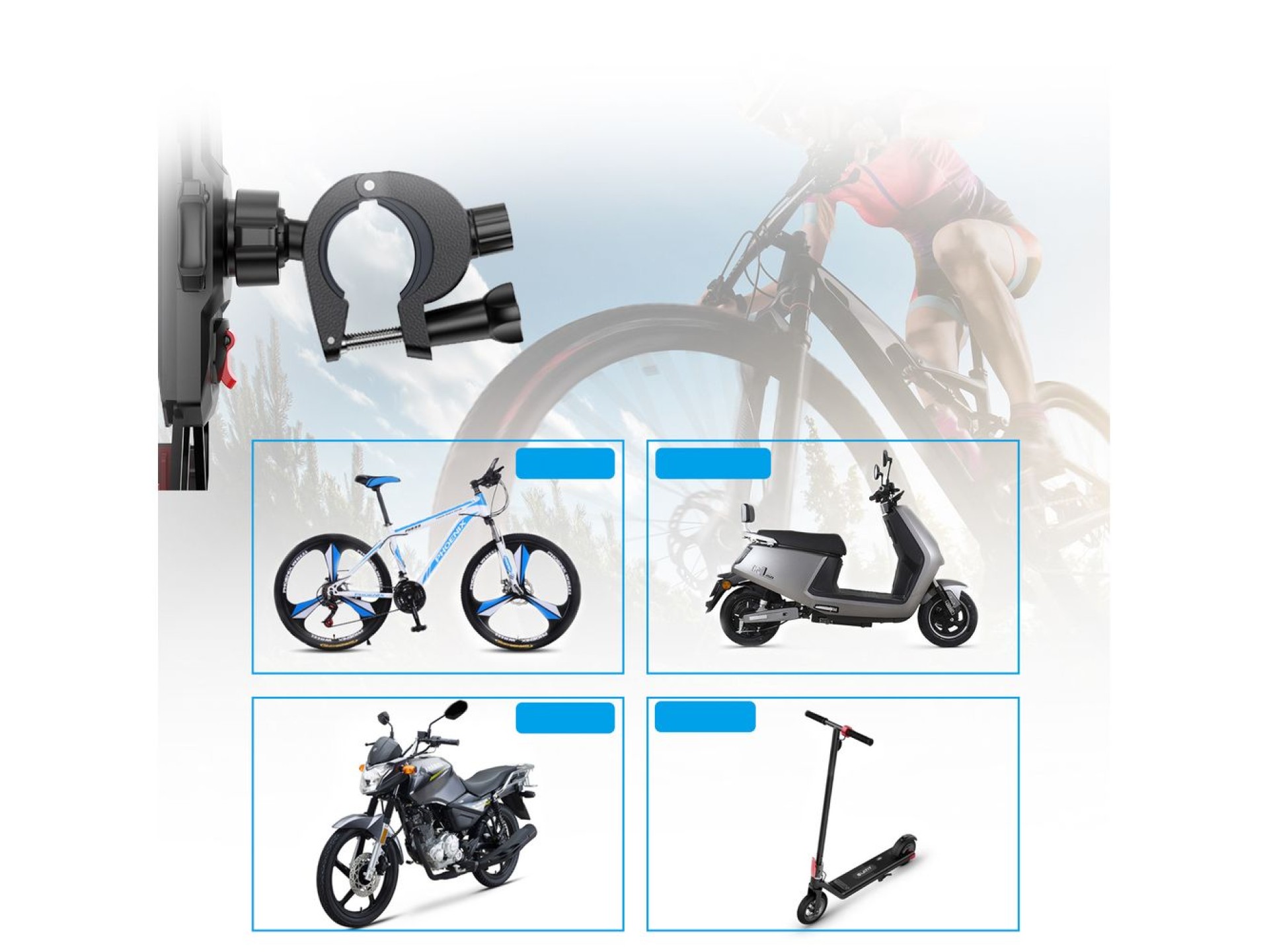 Suporte para celular Joyroom para bicicleta/scooter/motocicleta, preto (JR-ZS288)