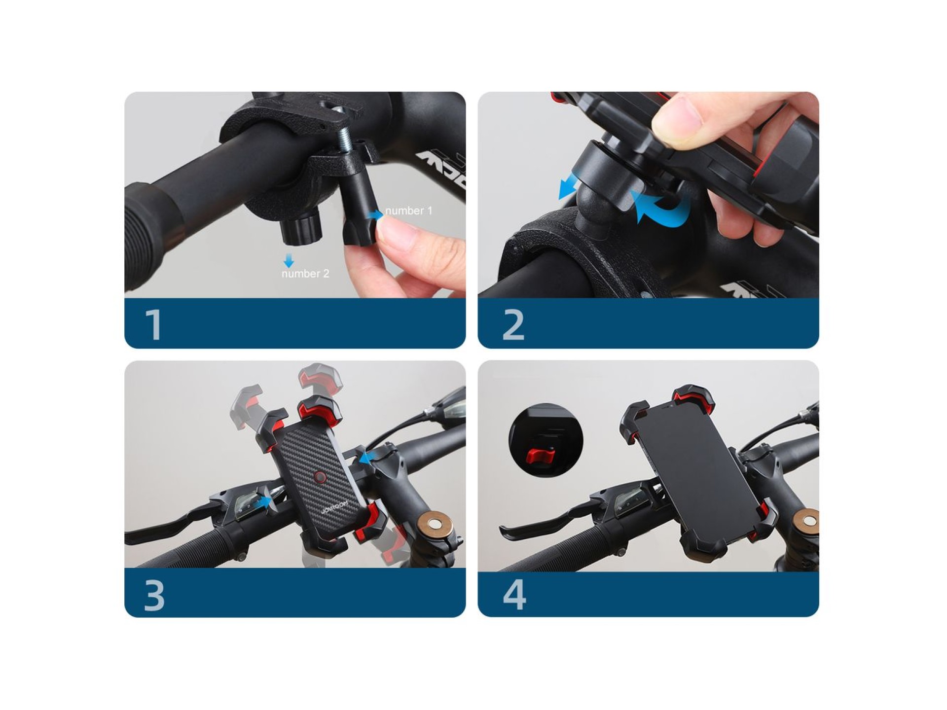 Suporte para celular Joyroom para bicicleta/scooter/motocicleta, preto (JR-ZS288)