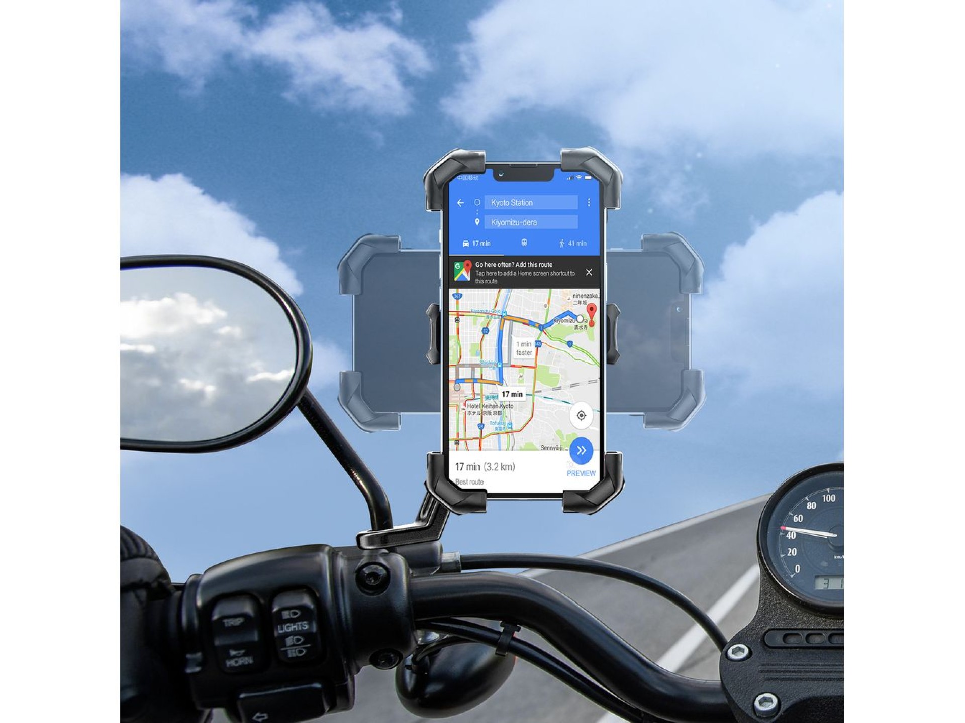 Suporte para celular para motocicleta Joyroom preto (JR-ZS288-m)