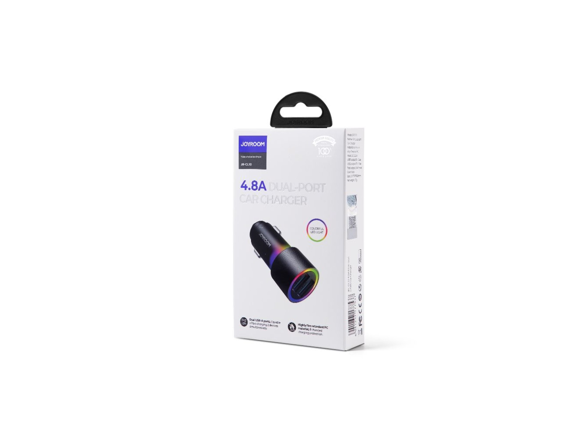 Joyroom car charger 2 x USB with backlight 24W black (JR-CL10)