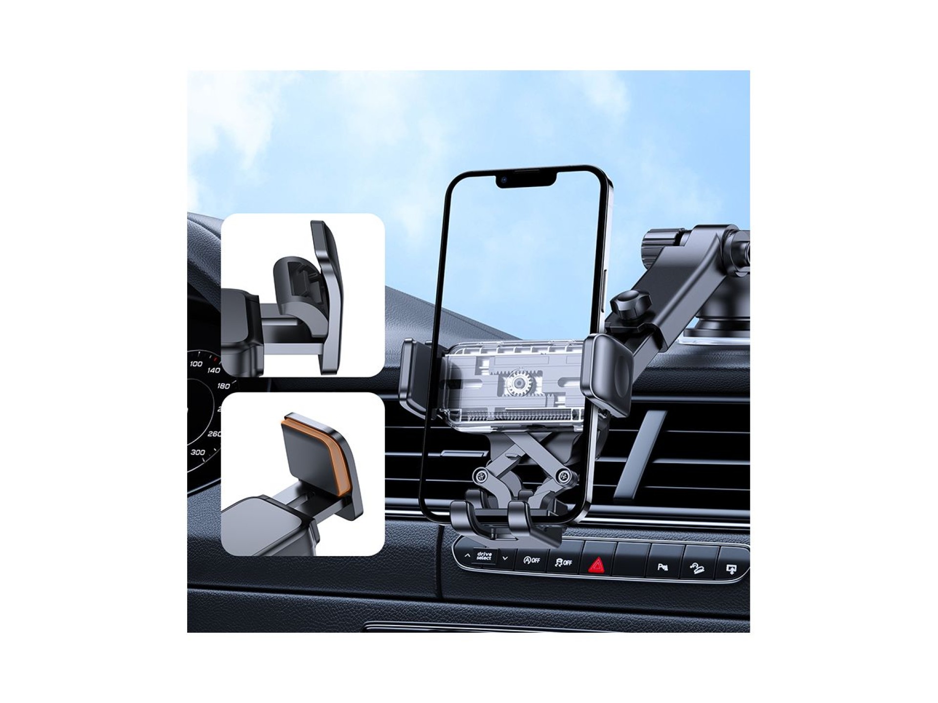 Suporte para smartphone Joyroom para painel de carro, preto (JR-ZS283)