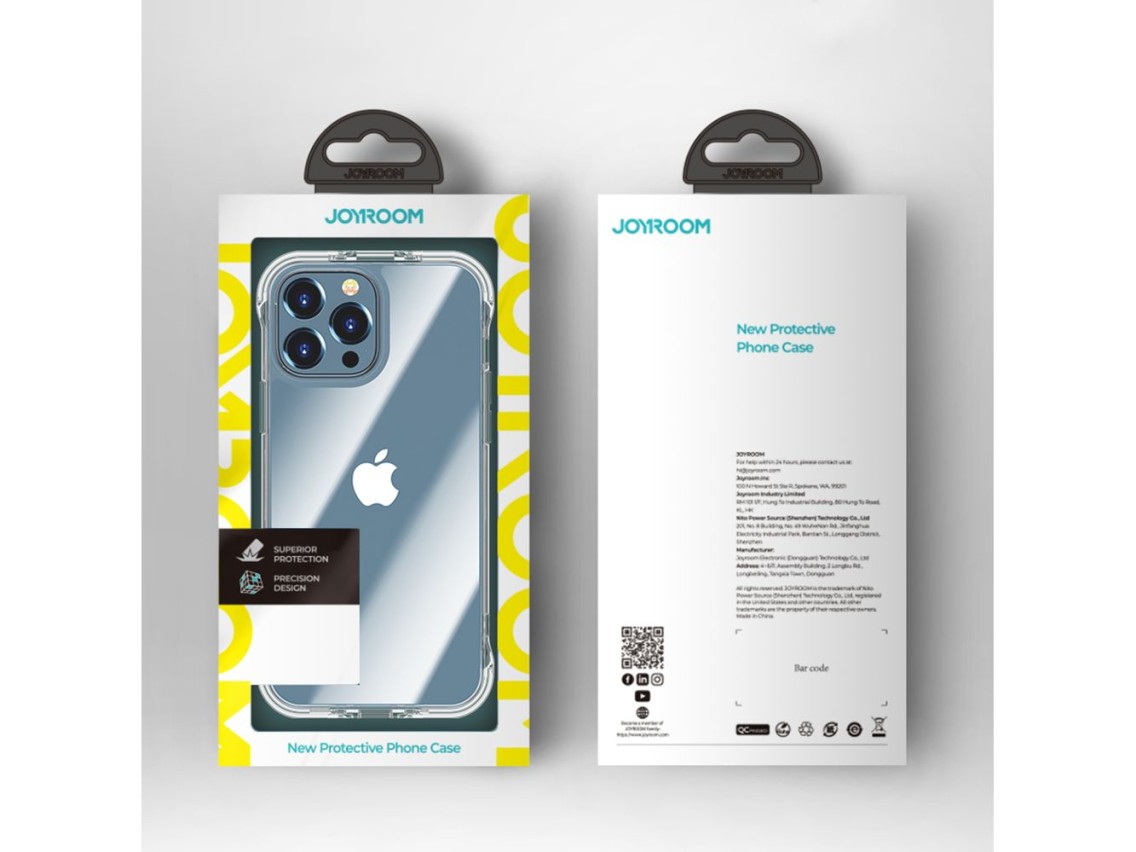 Funda Joyroom Defender Series para iPhone 13 Pro Max, carcasa resistente con ganchos y soporte, tran