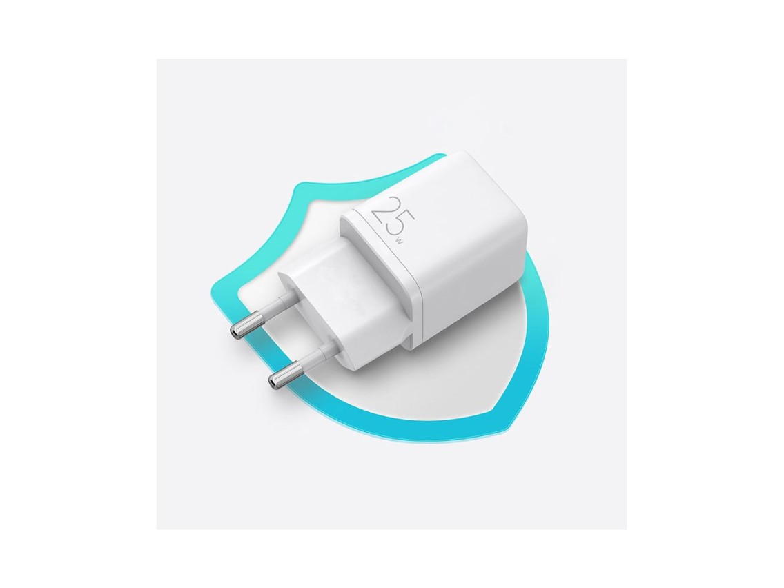 Cargador de pared rápido Joyroom USB Tipo C 25W 3A Enchufe europeo blanco (L-P251)