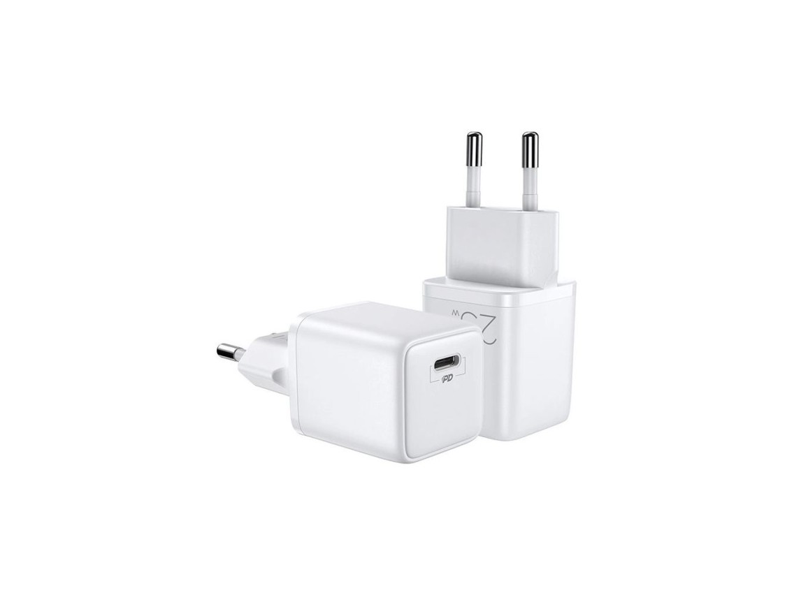 Cargador de pared rápido Joyroom USB Tipo C 25W 3A Enchufe europeo blanco (L-P251)