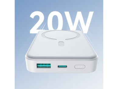 Bater�a externa Joyroom JR-W020 de 20 W y 10000 mAh con MagSafe + USB-C - Cable USB-C de 0,25 m - co