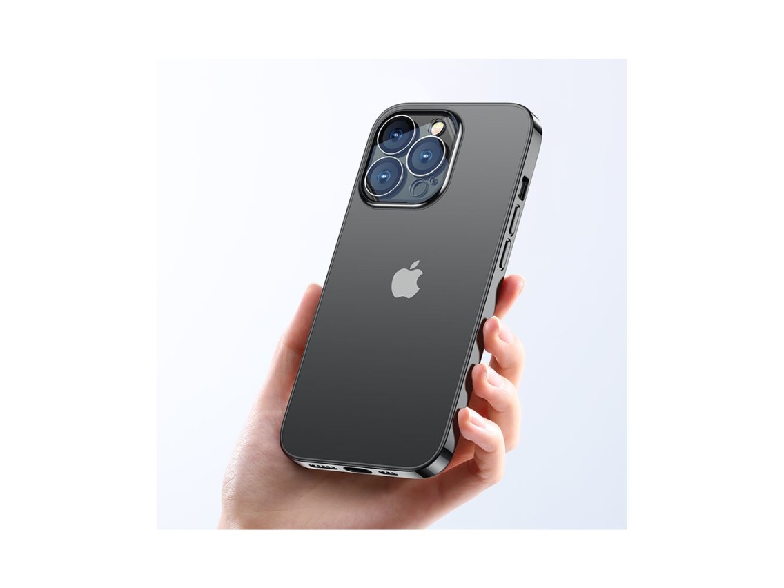 Funda Joyroom 14Q para iPhone 14 Plus con marco metálico negro (JR-14Q3-black)