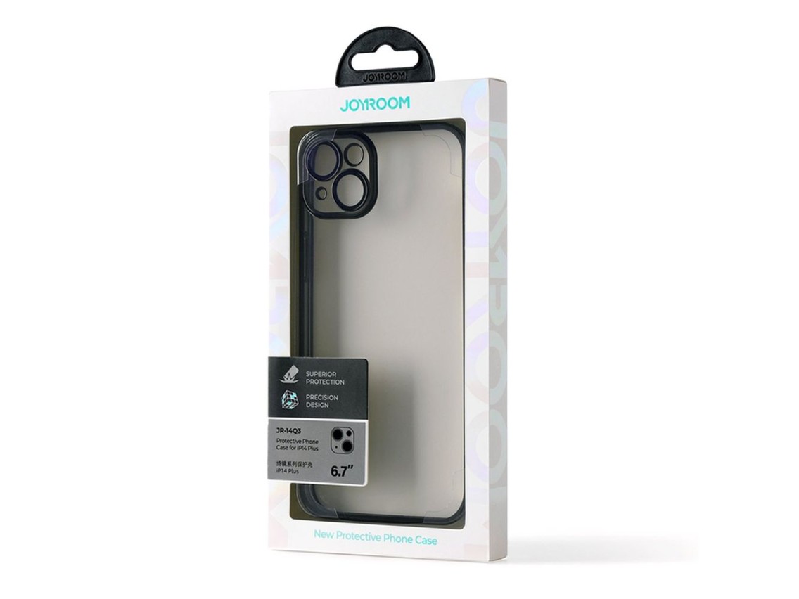 Funda Joyroom 14Q para iPhone 14 Plus con marco metálico negro (JR-14Q3-black)