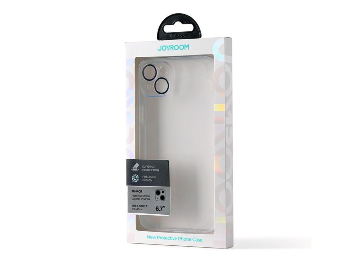 Capa Joyroom 14Q para iPhone 14 Plus com proteção transparente para a câmera (JR-14Q3 transparente)