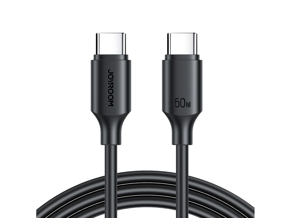 Cabo USB-C/USB-C PD QC Joyroom Long-Lasting Series A9, 60 W, 3 A, 1 m - preto