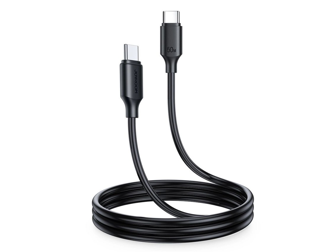 Cabo USB-C/USB-C PD QC Joyroom Long-Lasting Series A9, 60 W, 3 A, 1 m - preto