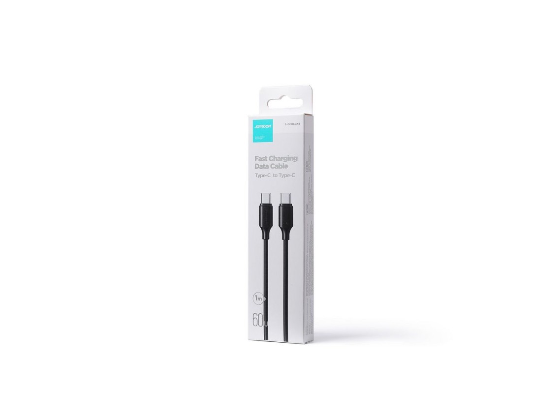 Cabo USB-C/USB-C PD QC Joyroom Long-Lasting Series A9, 60 W, 3 A, 1 m - preto