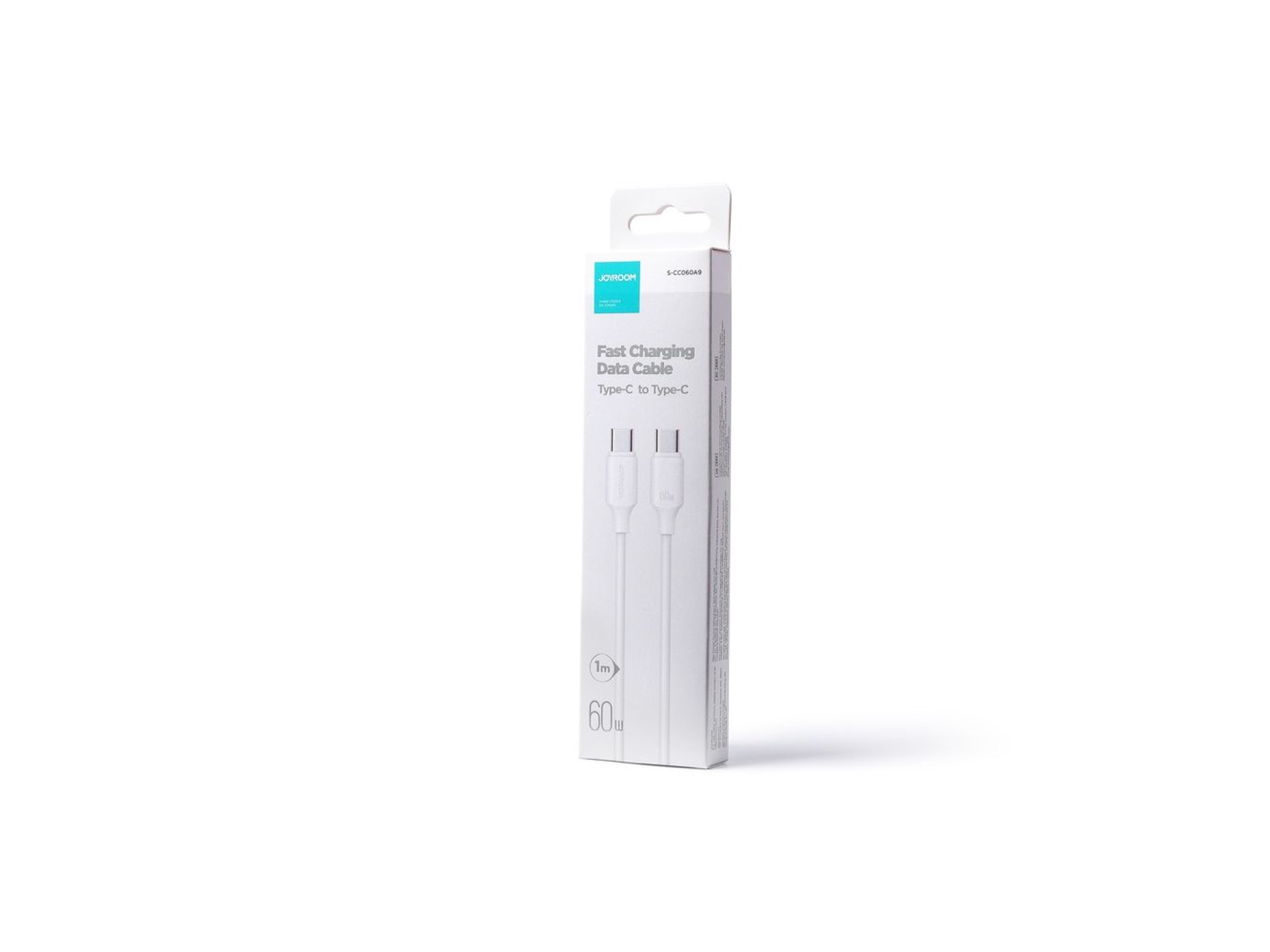 Cabo USB-C/USB-C PD QC Joyroom Long-Lasting Series A9, 60 W, 3 A, 1 m - branco
