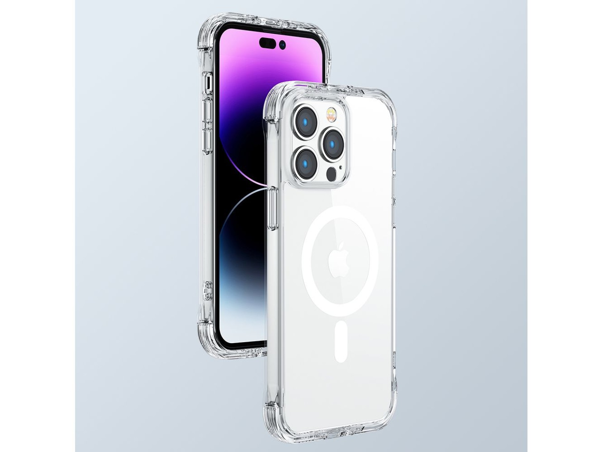 Joyroom Magnetic Defender Magnetic Case for iPhone 14 Plus Armored Case with Hooks Stand Clear (MagS