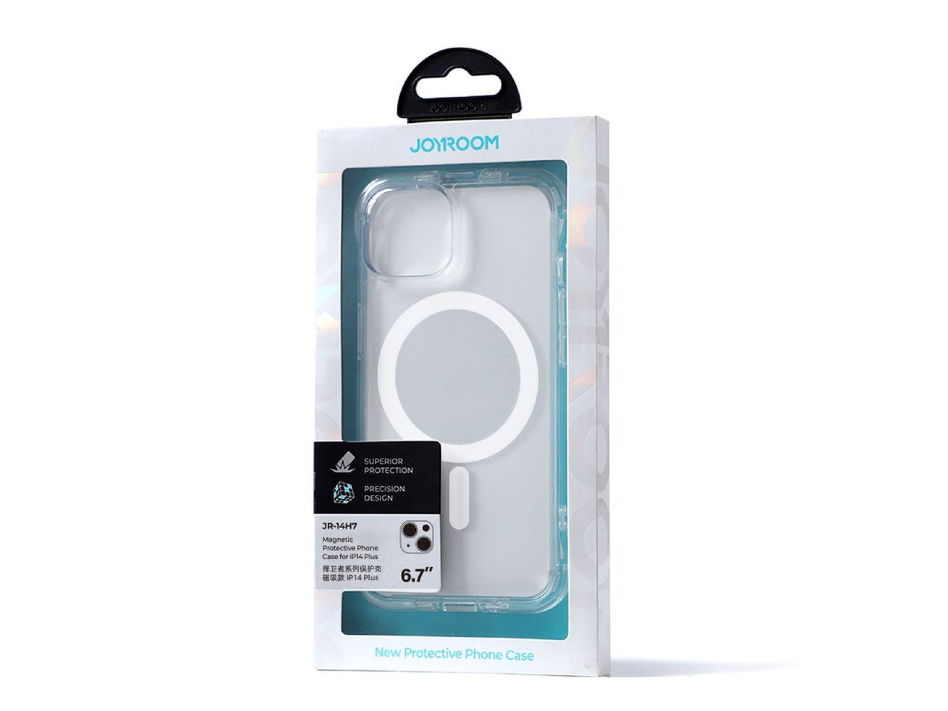 Joyroom Magnetic Defender Magnetic Case for iPhone 14 Plus Armored Case with Hooks Stand Clear (MagS