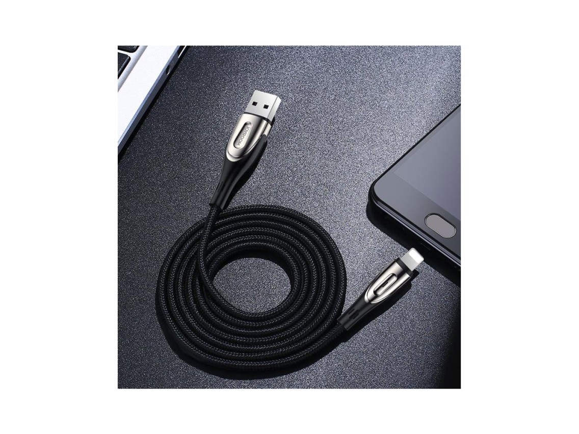 Joyroom Sharp Series S-M411 USB-A / Lightning 3A Cable 1.2m with Charging Indicator - Black