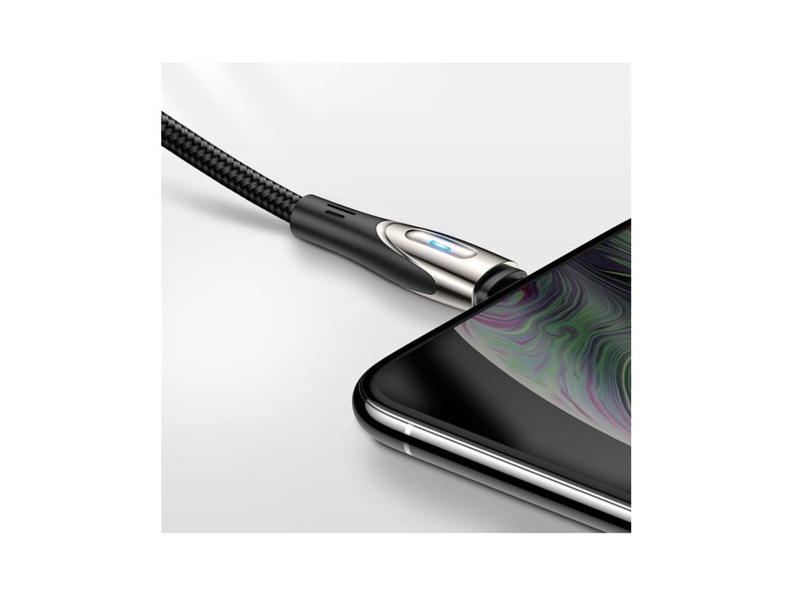 Joyroom Sharp Series S-M411 USB-A / Lightning 3A Cable 1.2m with Charging Indicator - Black