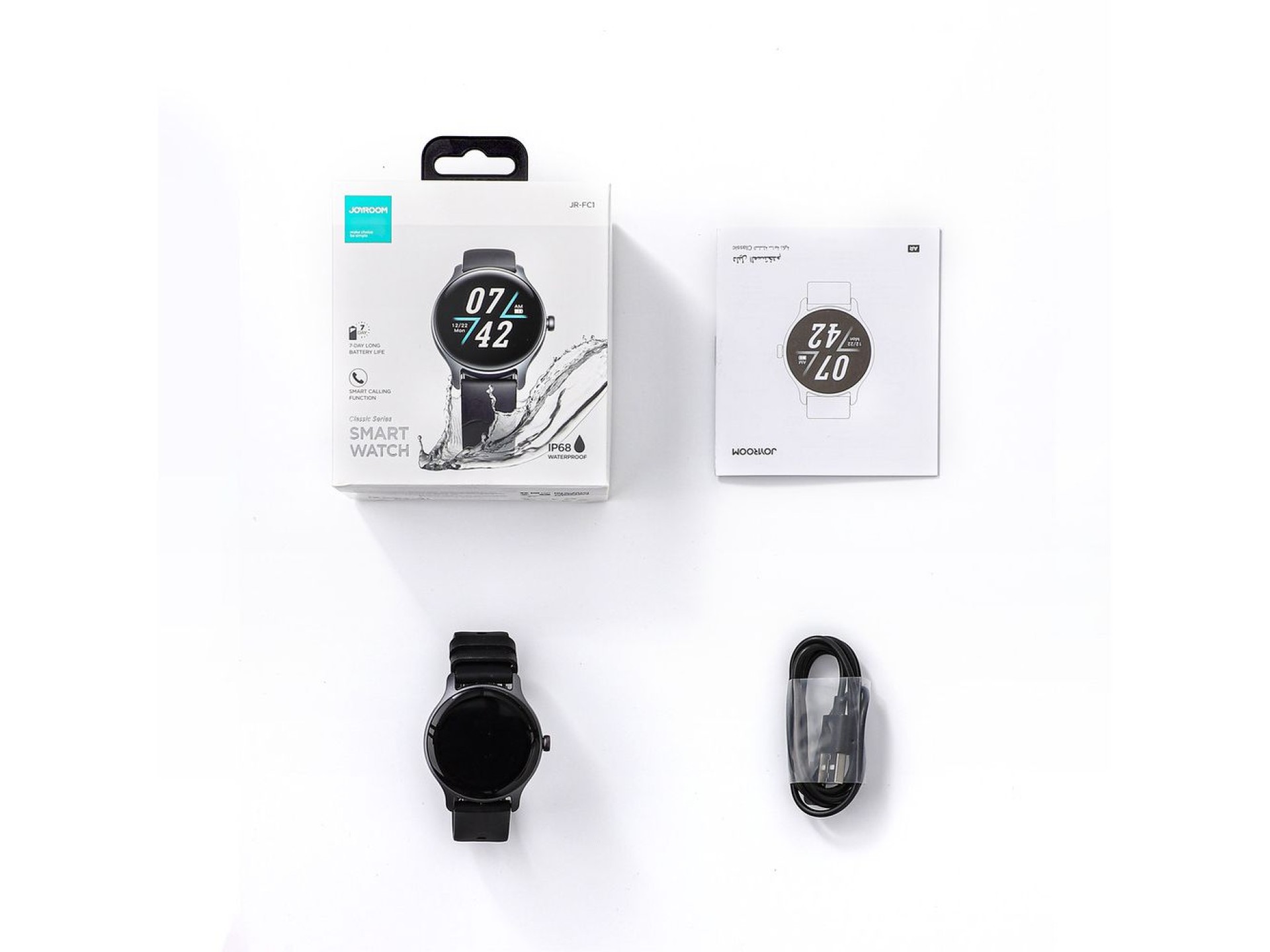 Joyroom Classis Series JR-FC1 smartwatch with call answering function / IP68 protection - gray