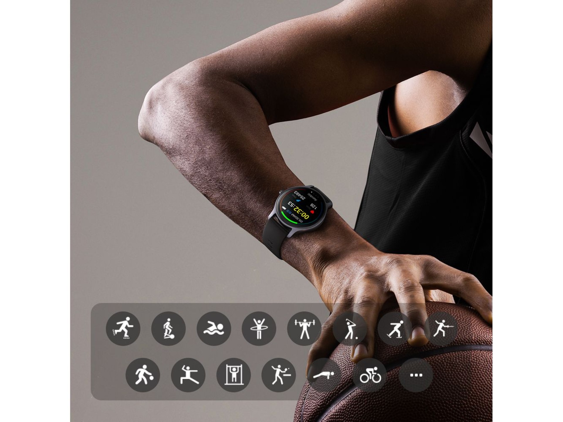 Joyroom Classis Series JR-FC1 smartwatch with call answering function / IP68 protection - gray