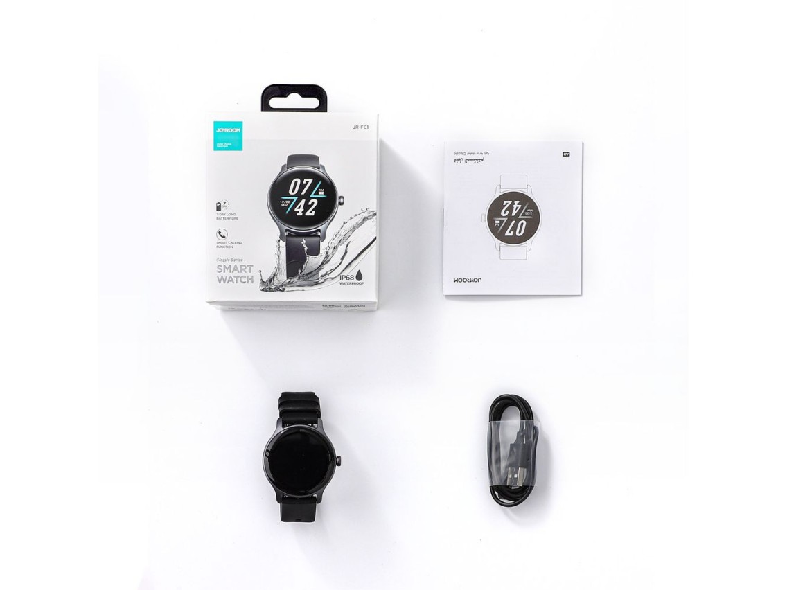 Joyroom Classis Series JR-FC1 smartwatch with call answering function / IP68 protection - gray