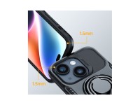 Joyroom Dual Hinge case for iPhone 14 Plus armored case with a stand and a ring holder black